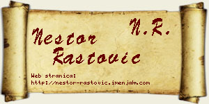 Nestor Rastović vizit kartica
